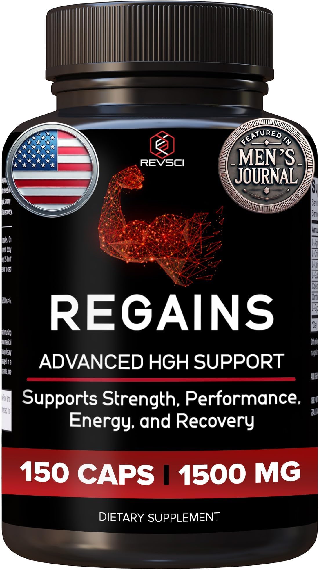 HGH Supplements for Men - Regains Human Growth Hormone for Men, Muscle Builder for Men, Workout Supplement for Men - HGH Supplements for Women, Muscle Building Supplements for Men, 150 Protein Pills