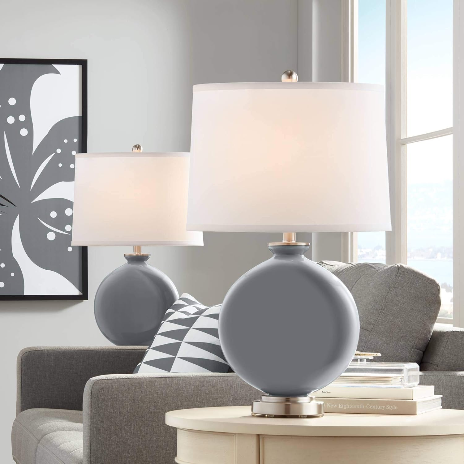Color + Plus Carrie 26 1/2" Software Gray Table Lamps Set of 2