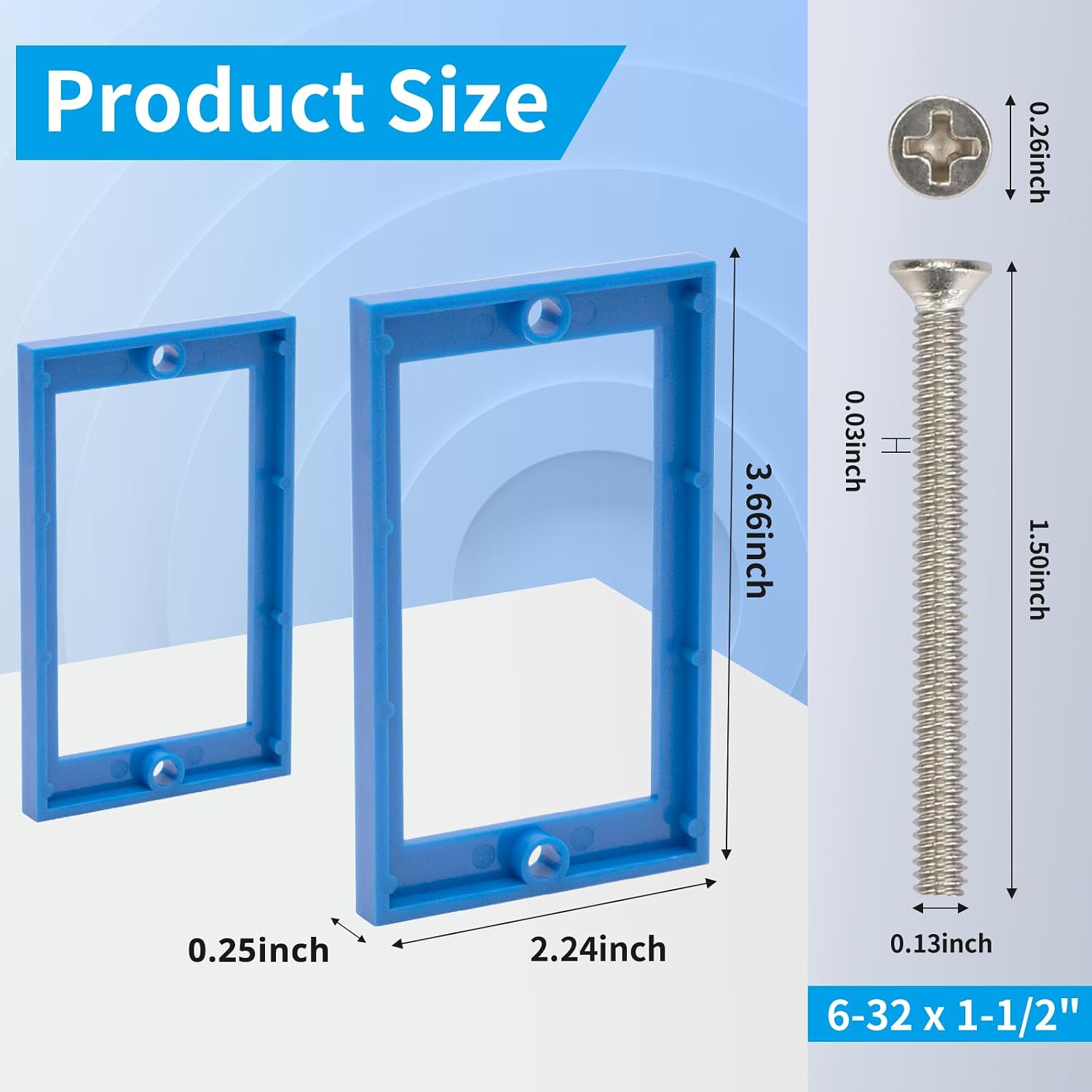 12PCS 1/4 Inch Single Gang Outlet Box Extender,Electric Outlet Extender Box with 24 Screws,Gang Box Extender for Electrical Outlet Box & Electrical Outlet Switches, Blue