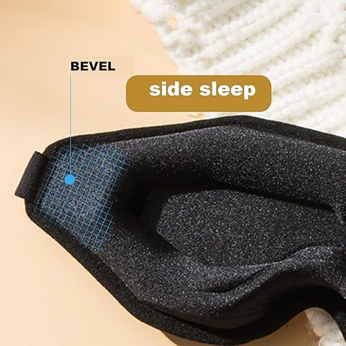 Miniatura 4 de Antifaz para dormir de lado – Máscara de ojos 100% opaca para dormir, máscara de dormir 3D para mujeres, máscara de dormir para extensiones de