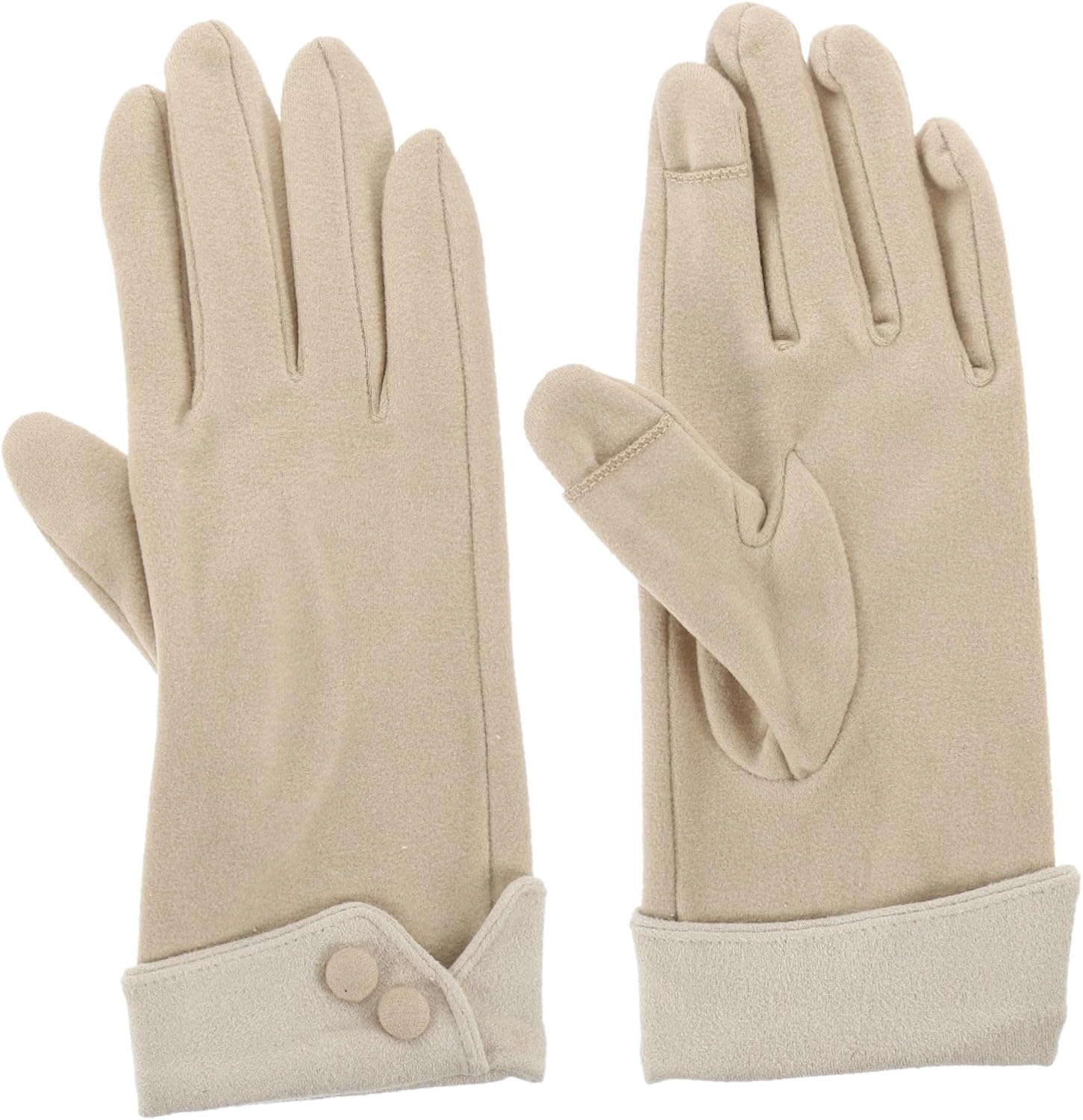 Warm Touchscreen Hiking Gloves for Women Windproof Fabric Outdoor Gloves with Thick Fleece Lining Comfortable Flexible for Walking Running and Cold Weather Activities
