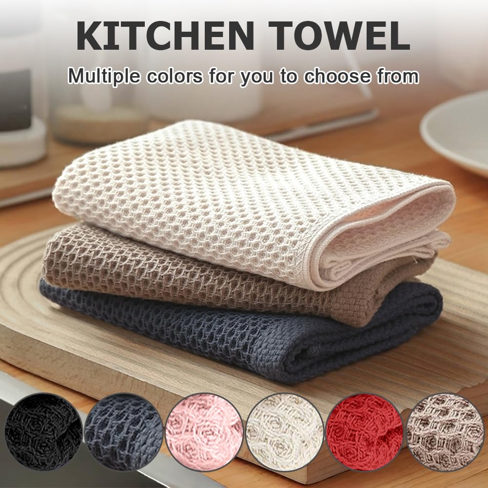 Strofinacci Da Cucina In Cotone 100% - Pacco Da 10, 38x63 Cm, Assorbenti E Lavabili - Grigio Con Scacchi - Foto 5