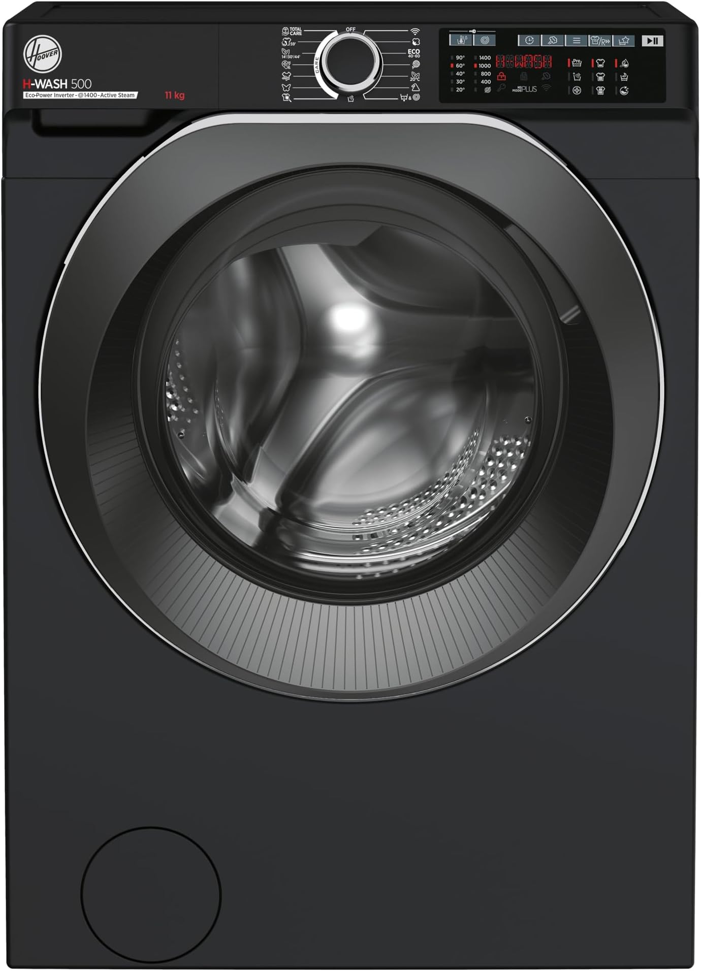 Hoover H-WASH 500 11kg Freestanding Washing Machine, 1400 RPM, A Rated, ECO‑Power Inverter Motor, hOn App, 60 Programmes, Care Dose, Power Care System, Black, 60x62x85 cm ‑ HW 411AMBCB/1-80