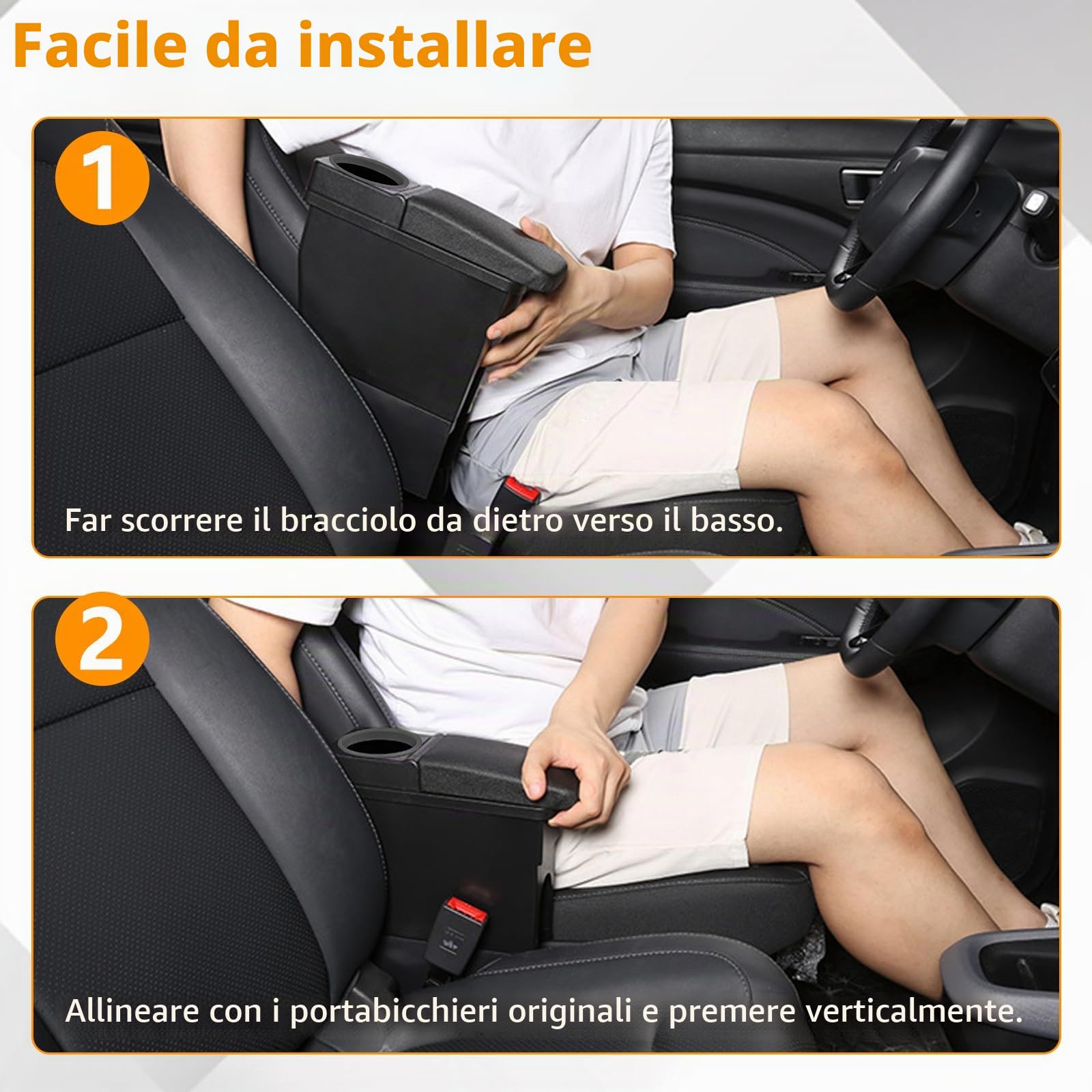 Scatola portaoggetti centrale per Leapmotor T03 2023-2025, bracciolo per auto con poggiabraccio estensibile, portabicchieri e vano portaoggetti centrale con scomparto guanti