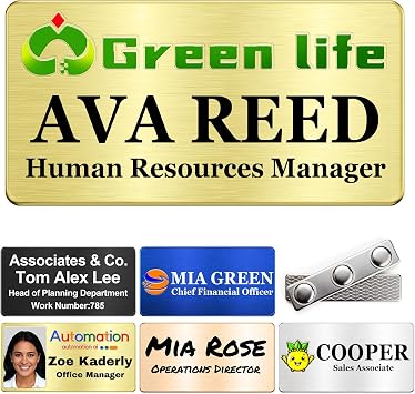 Customize Magnetic Name Tag Custom Logo Personalized Magnet Badge 3"x1.5"