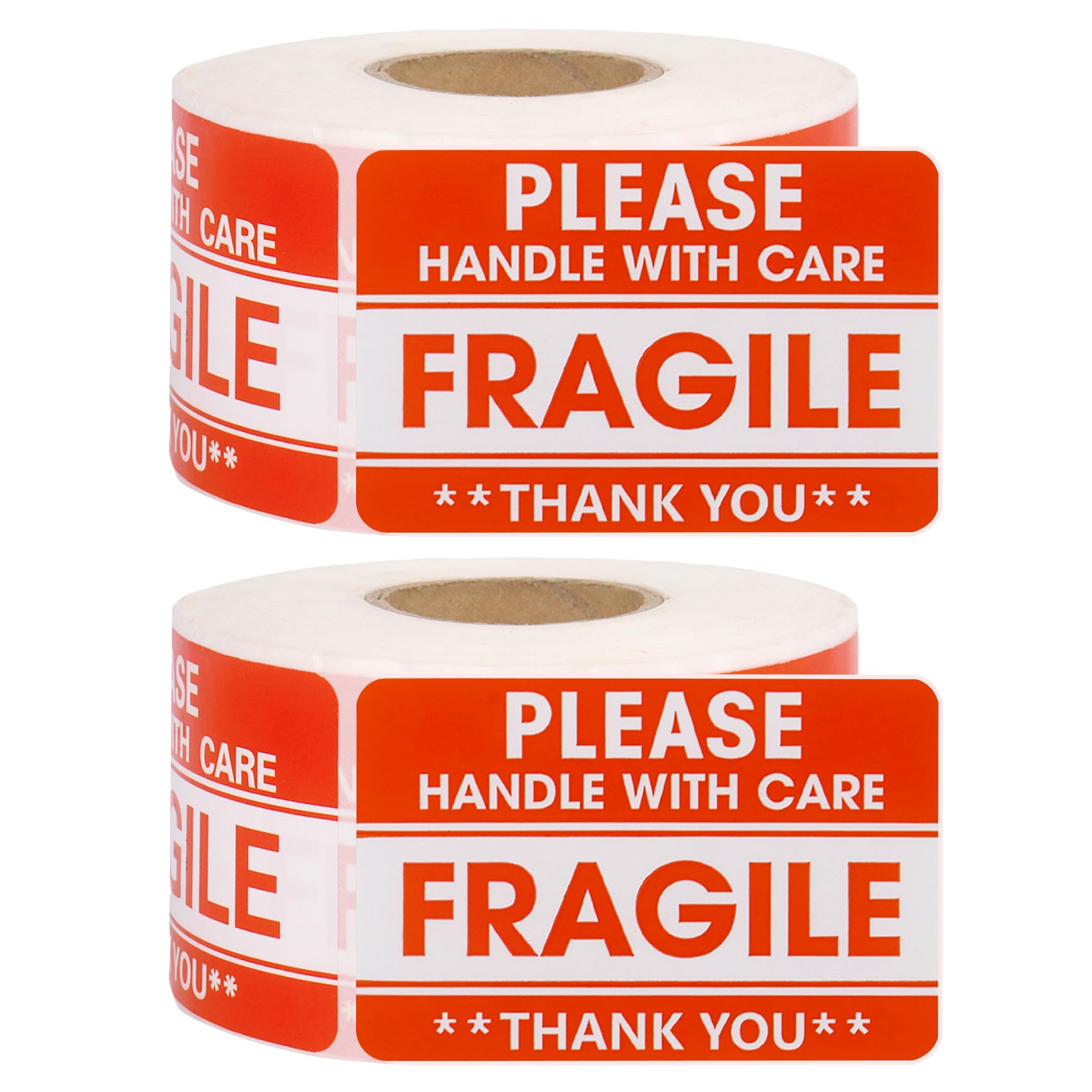 1000 Labels Fragile Sticker Roll 2 x 3Inch Strong Adhesive Red Warning Label Fragile Handle with Care Warning Stickers Fragile Tap for Packing and Shipping