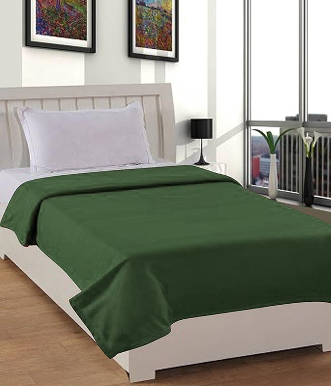 SRS Polar Fleece Single Bed Blanket Green - (Free 1 Day Shipping)