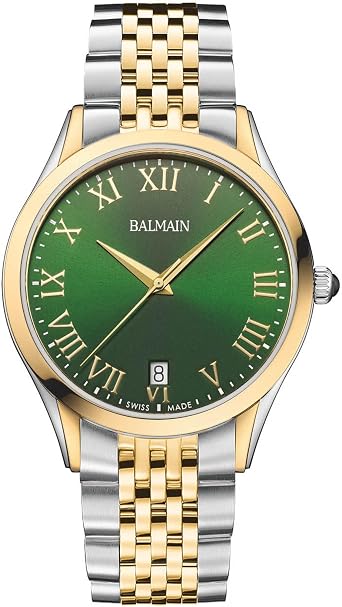 Balmain, Gent, Classic R, Bicolor Steel and Yellow PVD, Swiss Made, Quartz, Green, Stainless Steel 316L, B41023172U