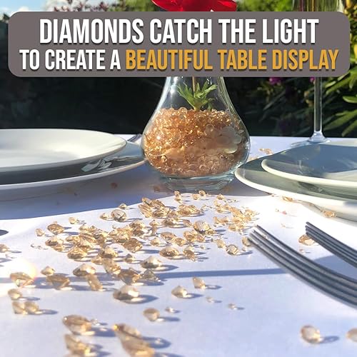 Miniatura 4 de Decoraciones doradas de lujo para fiestas confeti de diamantes brillantes, decoración de mesa y relleno de jarrón para arreglos elegantes de centro