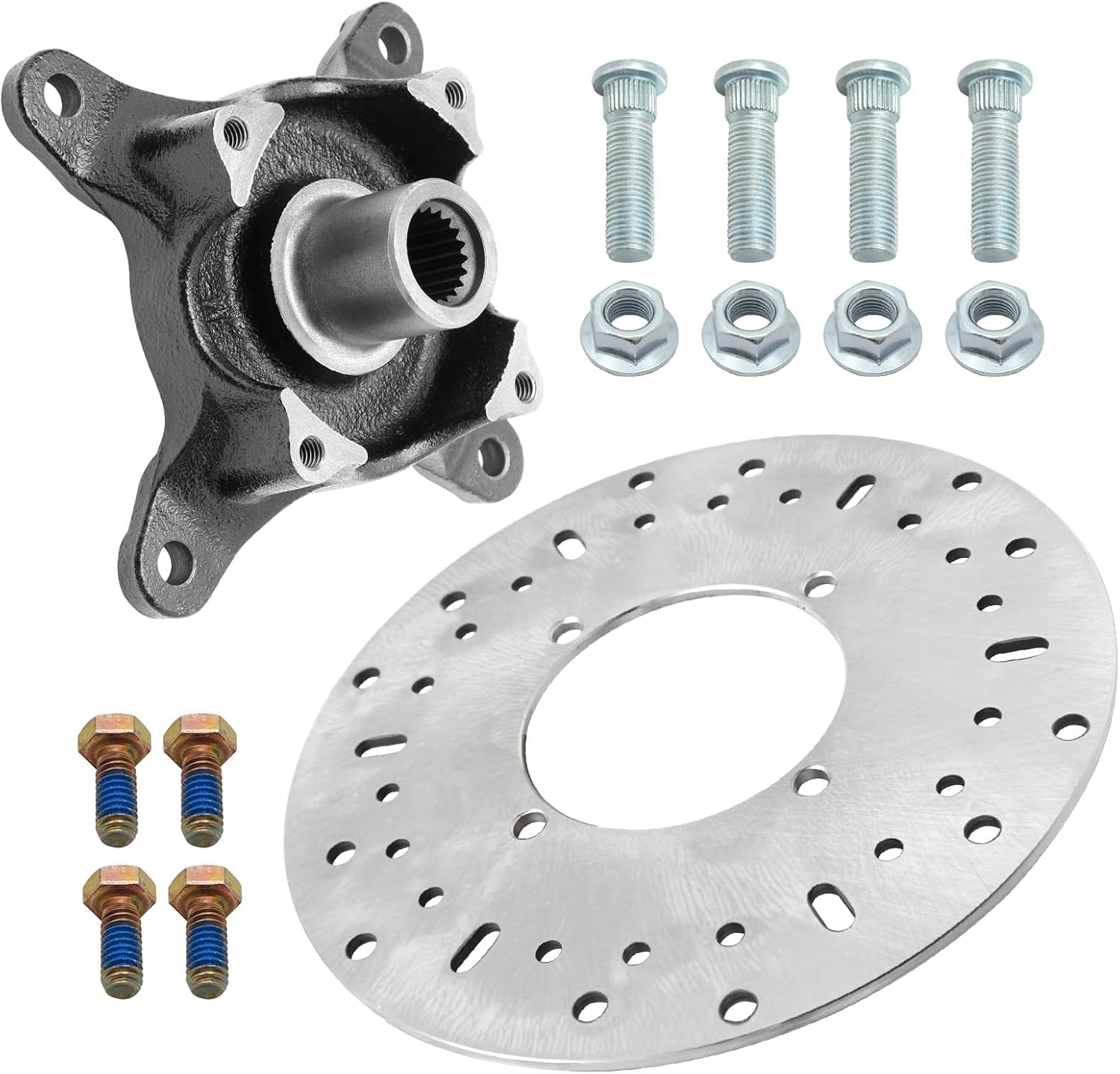M MATI Front Wheel Hub & Studs & Brake Rotor for Polaris Ranger 400 425 500 570 650 700 800 TM ETX EV Magnum-4x4-HDS 5135207 5131935 5244314 7518378