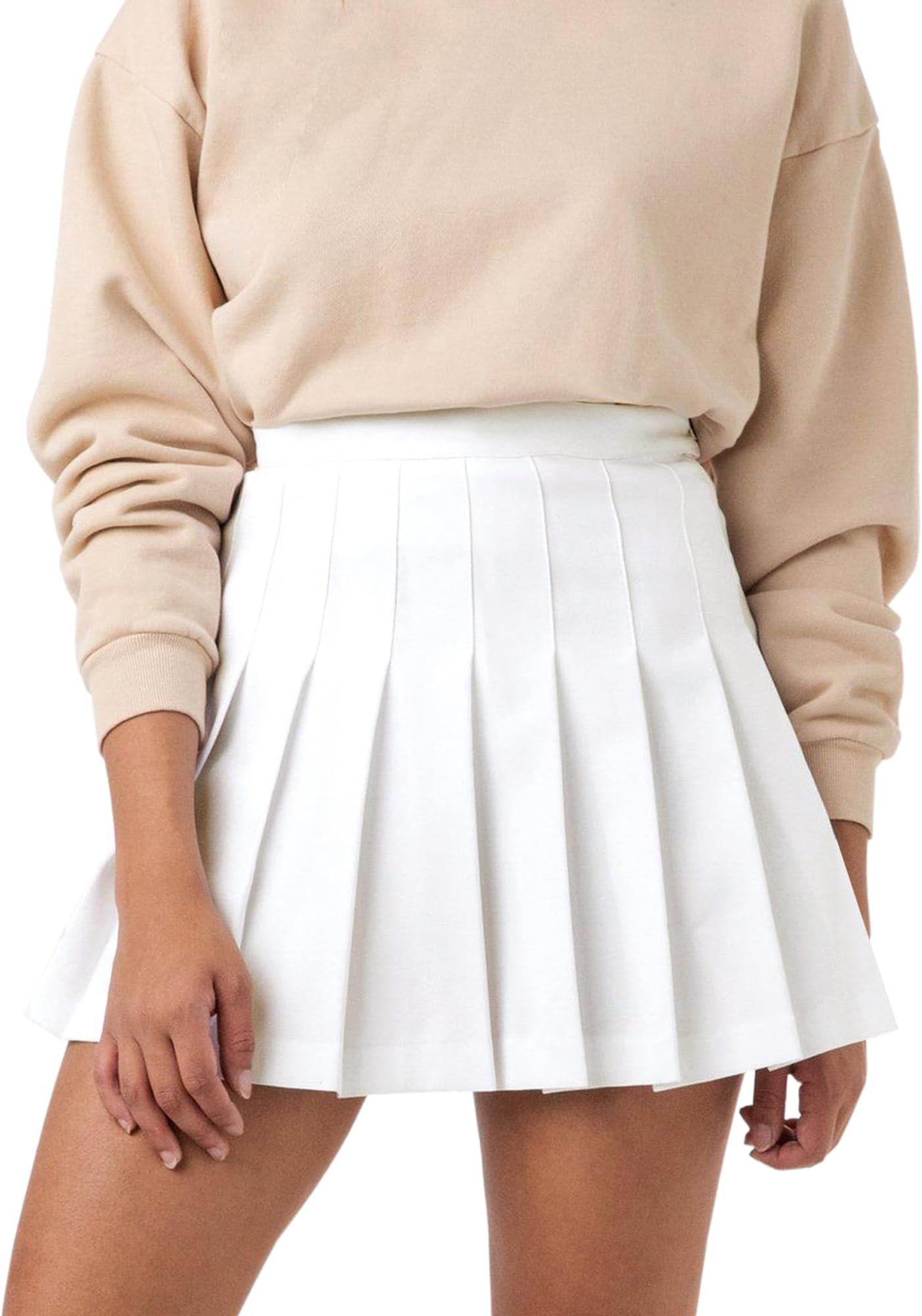SCKTOOWomens Girl High Waisted Pleated Tennis Skirt School A-Line Skater Skirts with Lining Shorts
