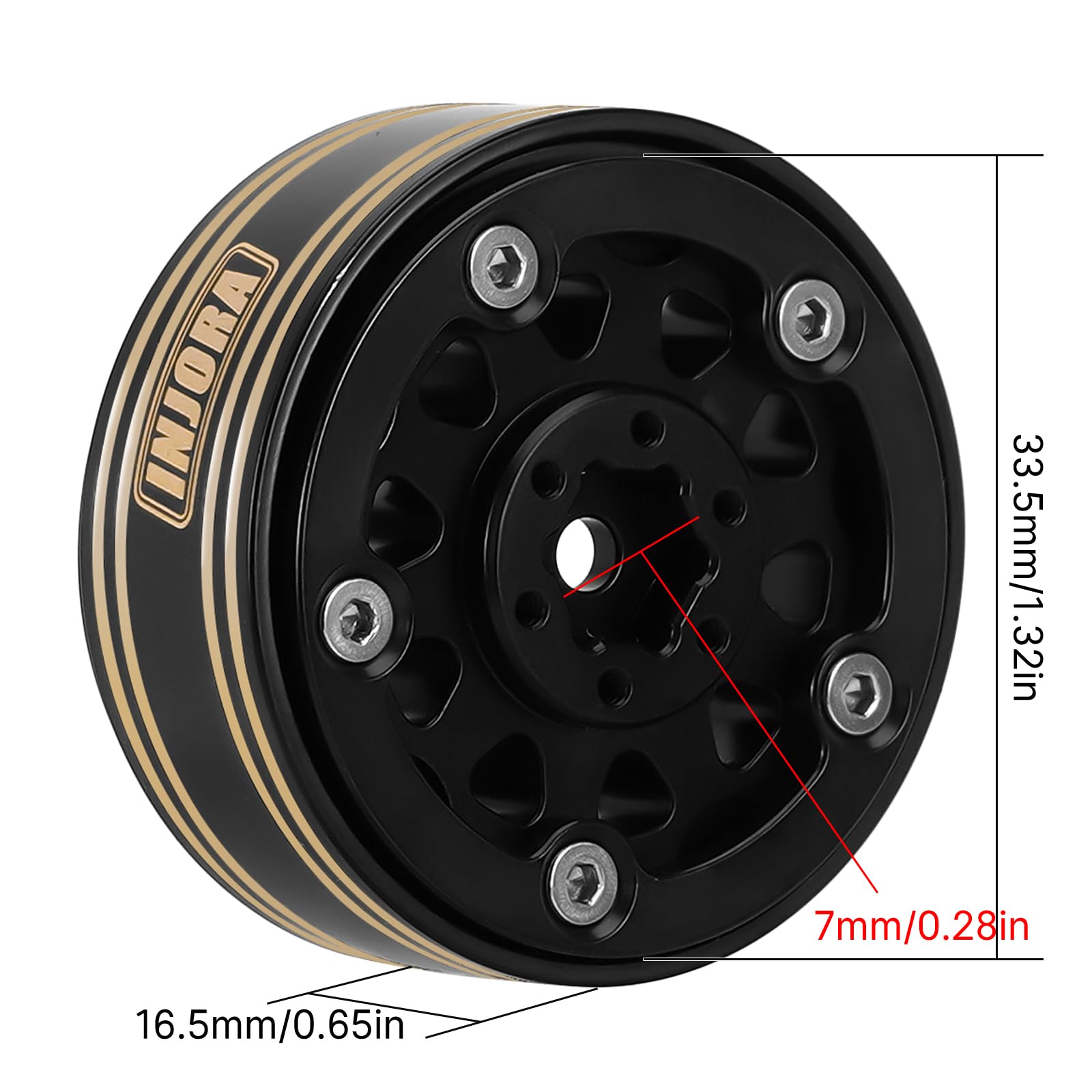 INJORA 1.0 Felgen RC Metal Beadlock Wheels Felgen für alle 1/24 1/18