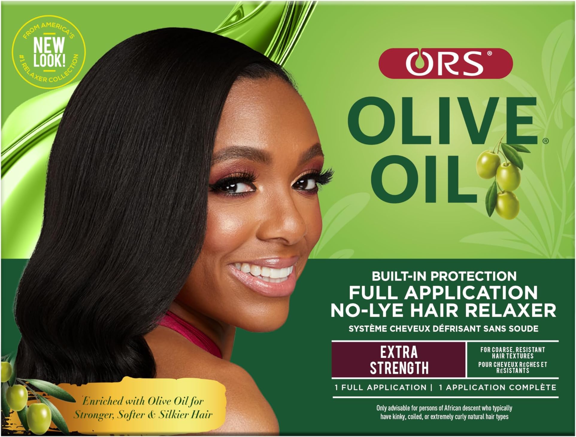 ORSOlive Oil Built-In Protection Full Application No-Lye Hair Relaxer - Normal Strength (Extra Strength Pack of 1)