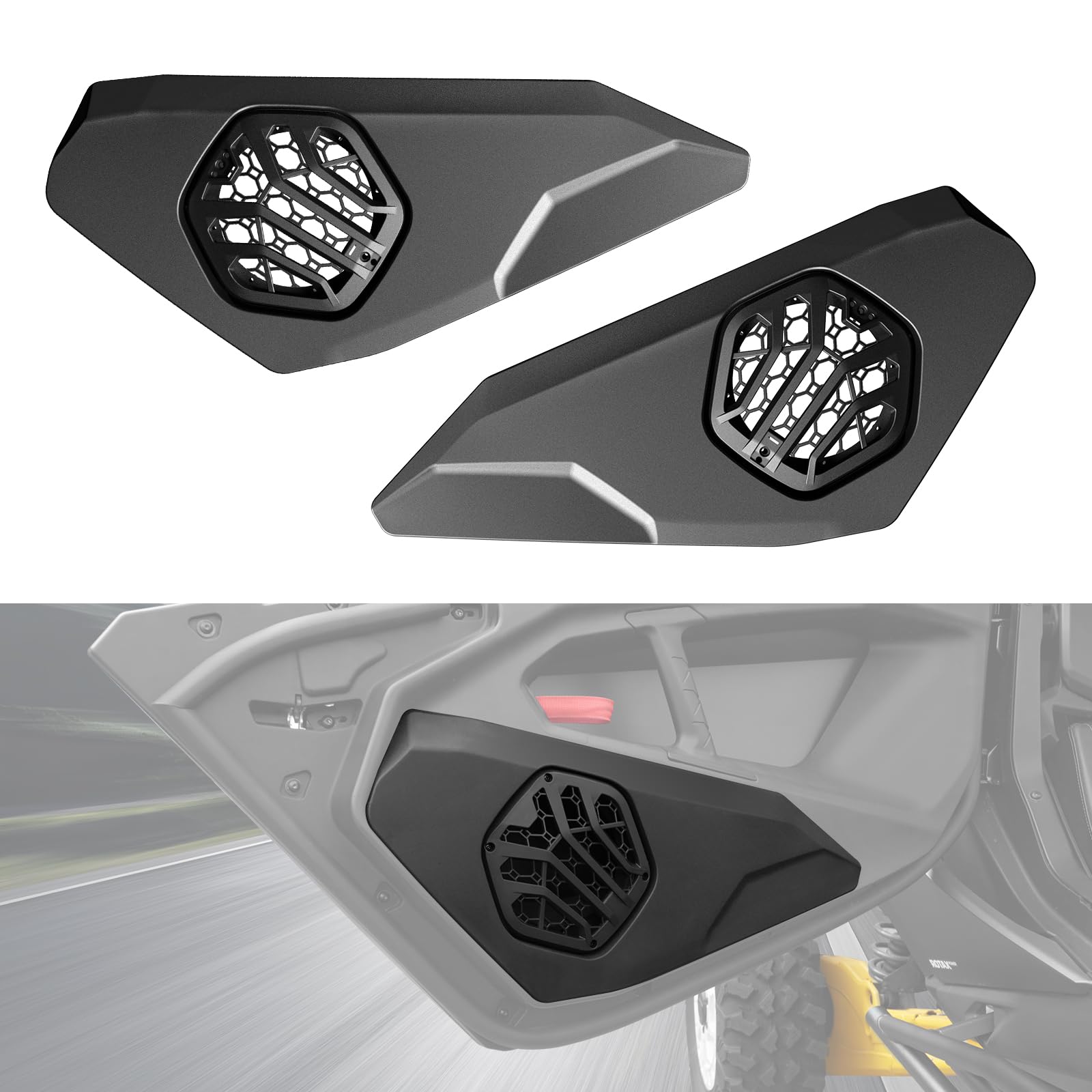 LitMiRaCle Door Speaker Pods for Can-Am Maverick R 2024+, 6.5" Front Lower Enclosures Holder Speaker Pods Panels for Can Am Maverick R MAX X RS 2024+ Accessories(2PCS), Speakers Not Included