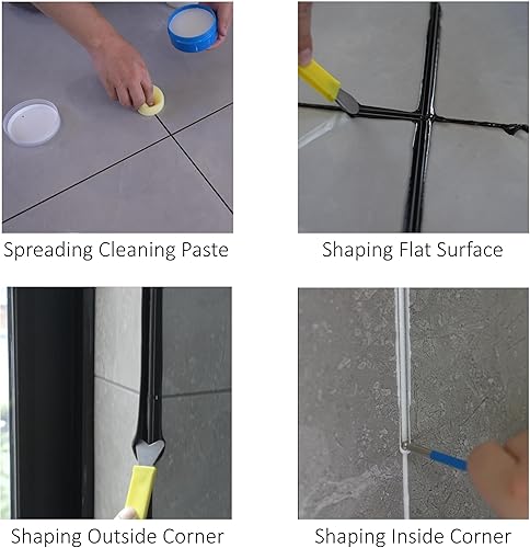 Miniatura 4 de Pistola de calafateo de doble cartucho, sin goteo, resistente, pistola de calafateo epoxi, aplicación de lechada epoxi de doble tubo (13.5 fl oz