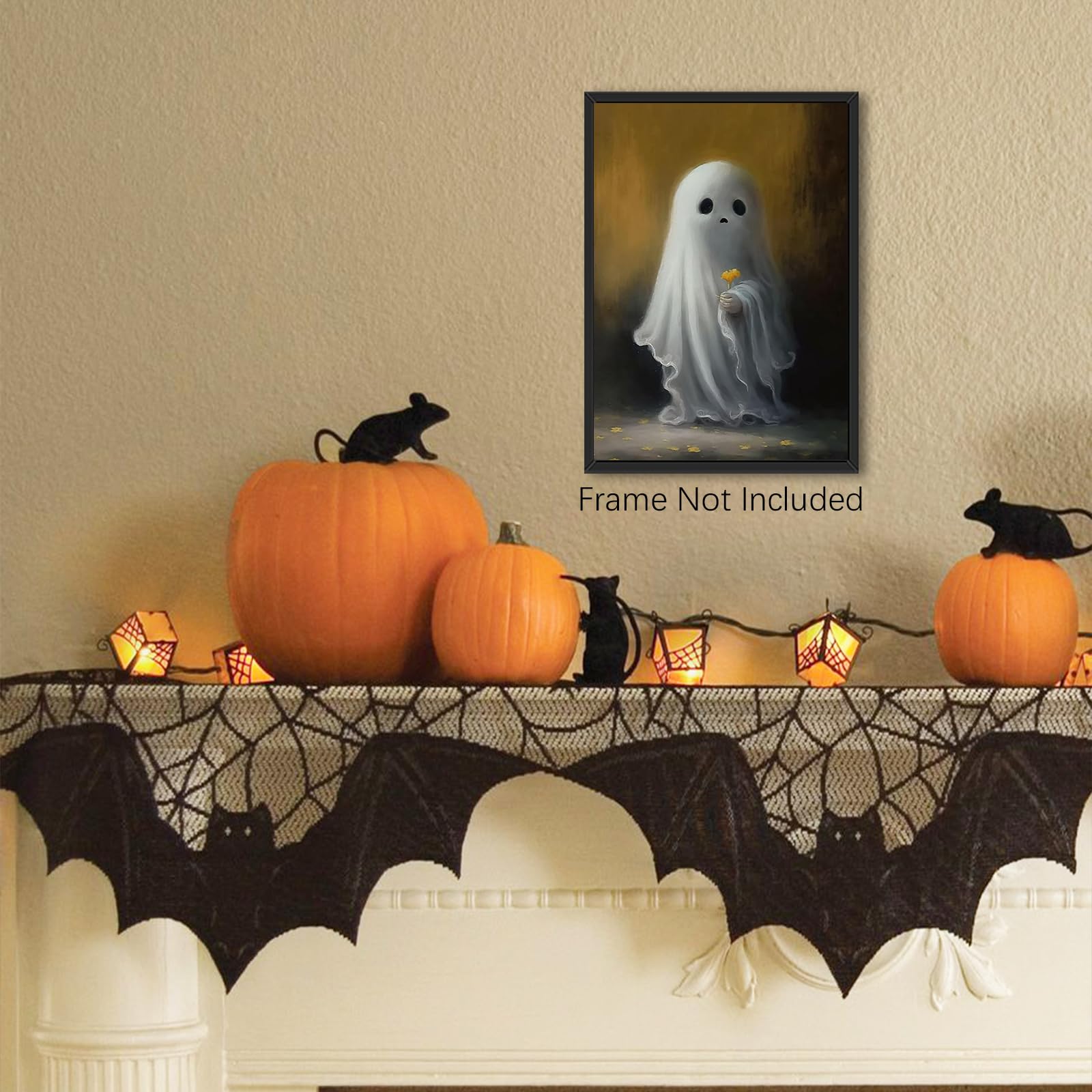 Dazzlewall Halloween Wanddekoration - 3-teilige Geister-Kunst Für Badezimmer, 30x40cm