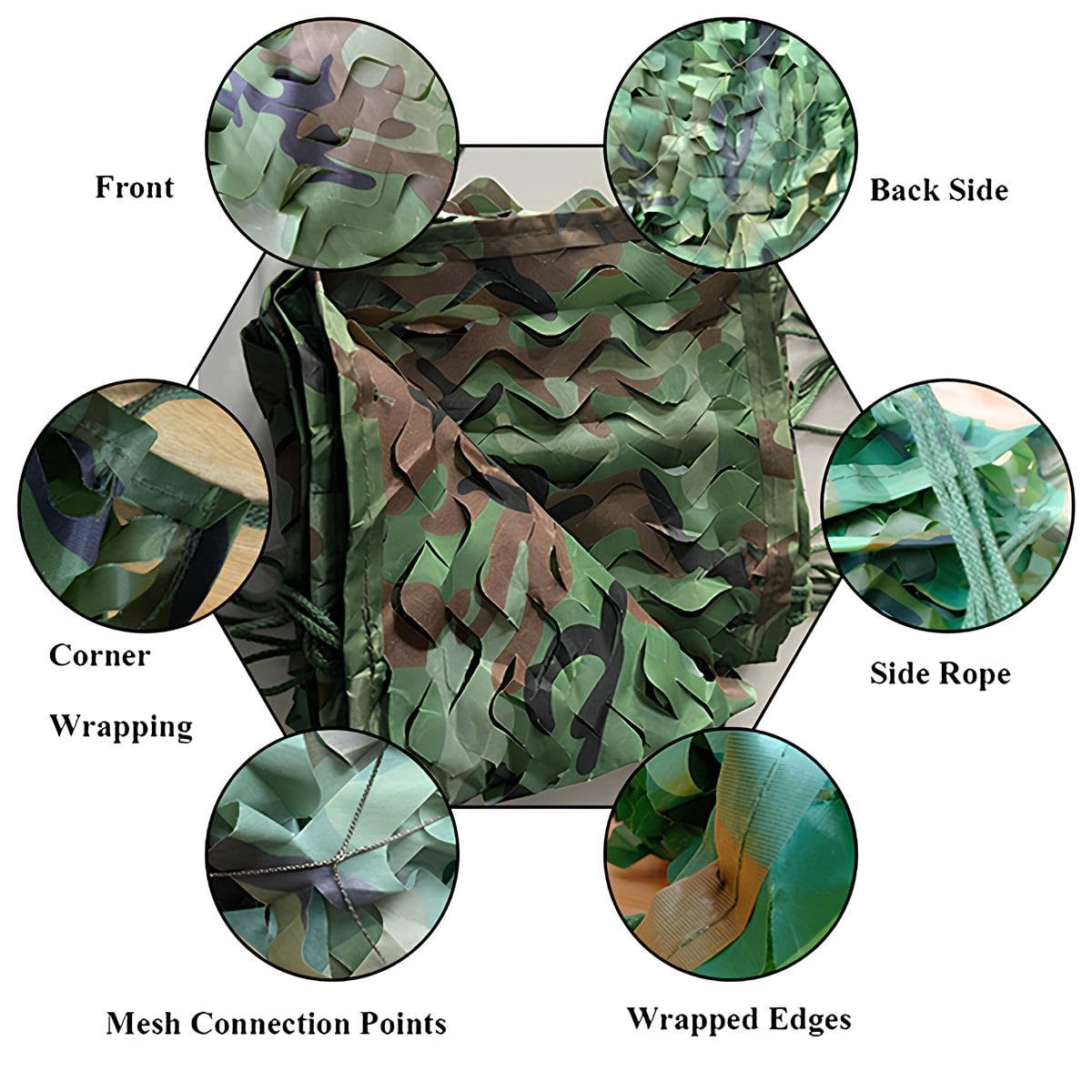 Camouflagenet SPC03 3X2,4 mtr buiten woodland Camouflagenet SPC03 3X2,4 mtr buiten woodland