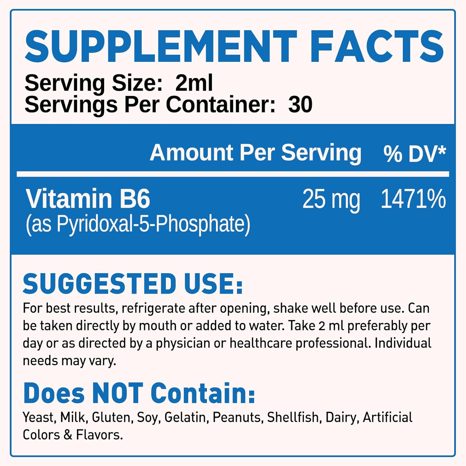 P5P Vitamin B6 25mg, Pyridoxal-5-Phosphate Activated B6 Liquid Drops for Women & Men, Energy Support, Balance, Nervous System Health, 2 Fl Oz - Image 3