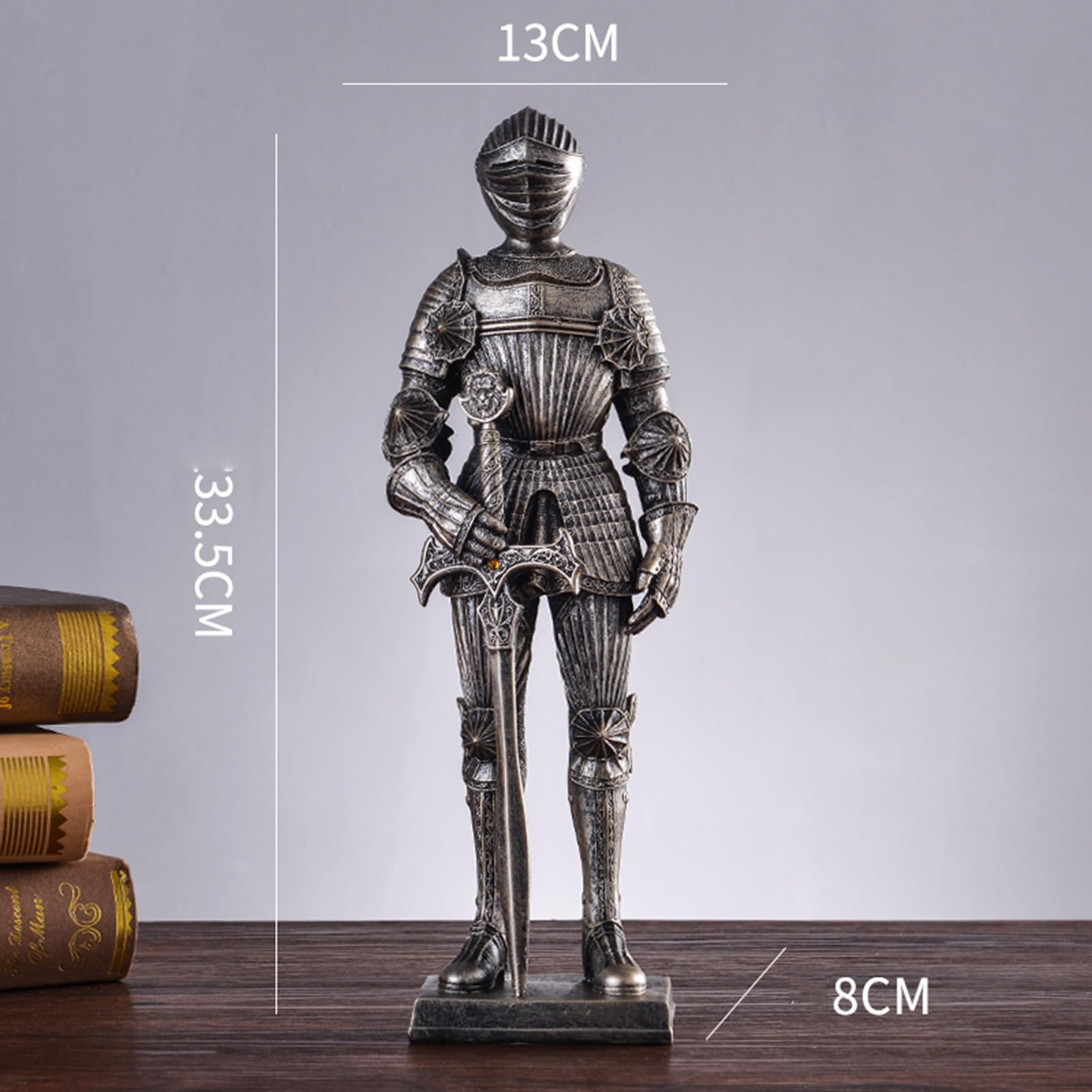 dekoracja biurka statuetka artystyczna - figurka dekoracyjna na biurko - rzeźba ozdobna, dekoracja półki, statuetka rycerza ornament zbroja, statuetka do dekoracji biura domowego, rzeźba na Collecti