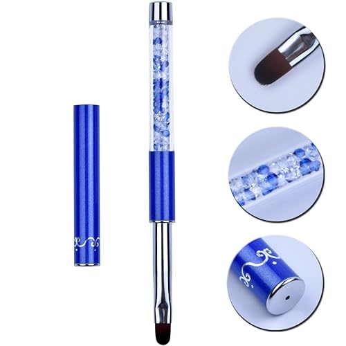 Miniatura 4 de Ycyan 1 unids Oval UV Gel Nail Brush Rhinestone Mango Profesional Nail Art Herramientas Tamaño 8