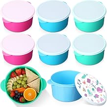 FoldTier 6 Pcs Sublimation Lunch Box Round Reusable Plastic Bento DIY
