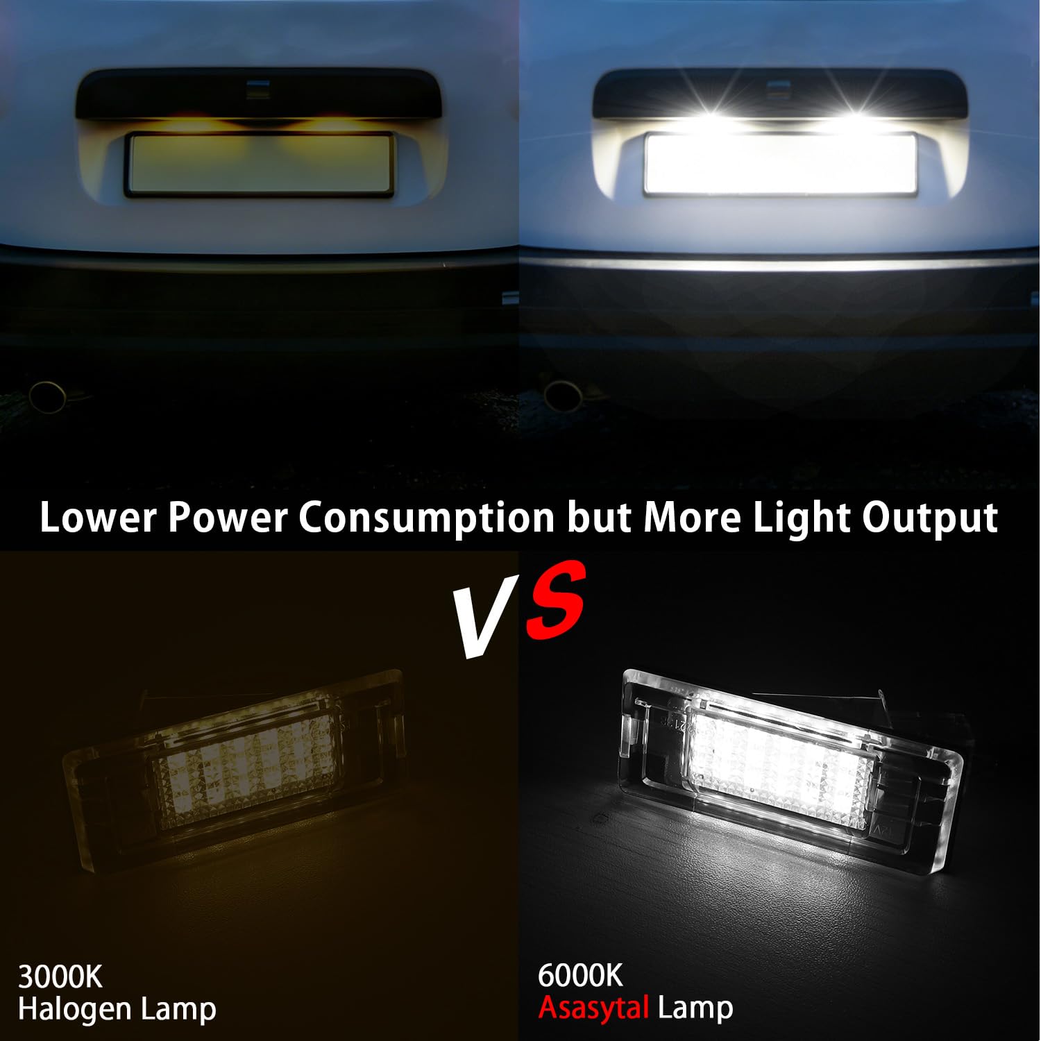 Luces LED de Matrícula, Sin Error OBD, Bombillas SMD 6000K Blanco Frío, Luz Trasera Compatible con Renault Espace IV Espace Fluence Scenic Duster etc., Lodgy, 2 Unidades