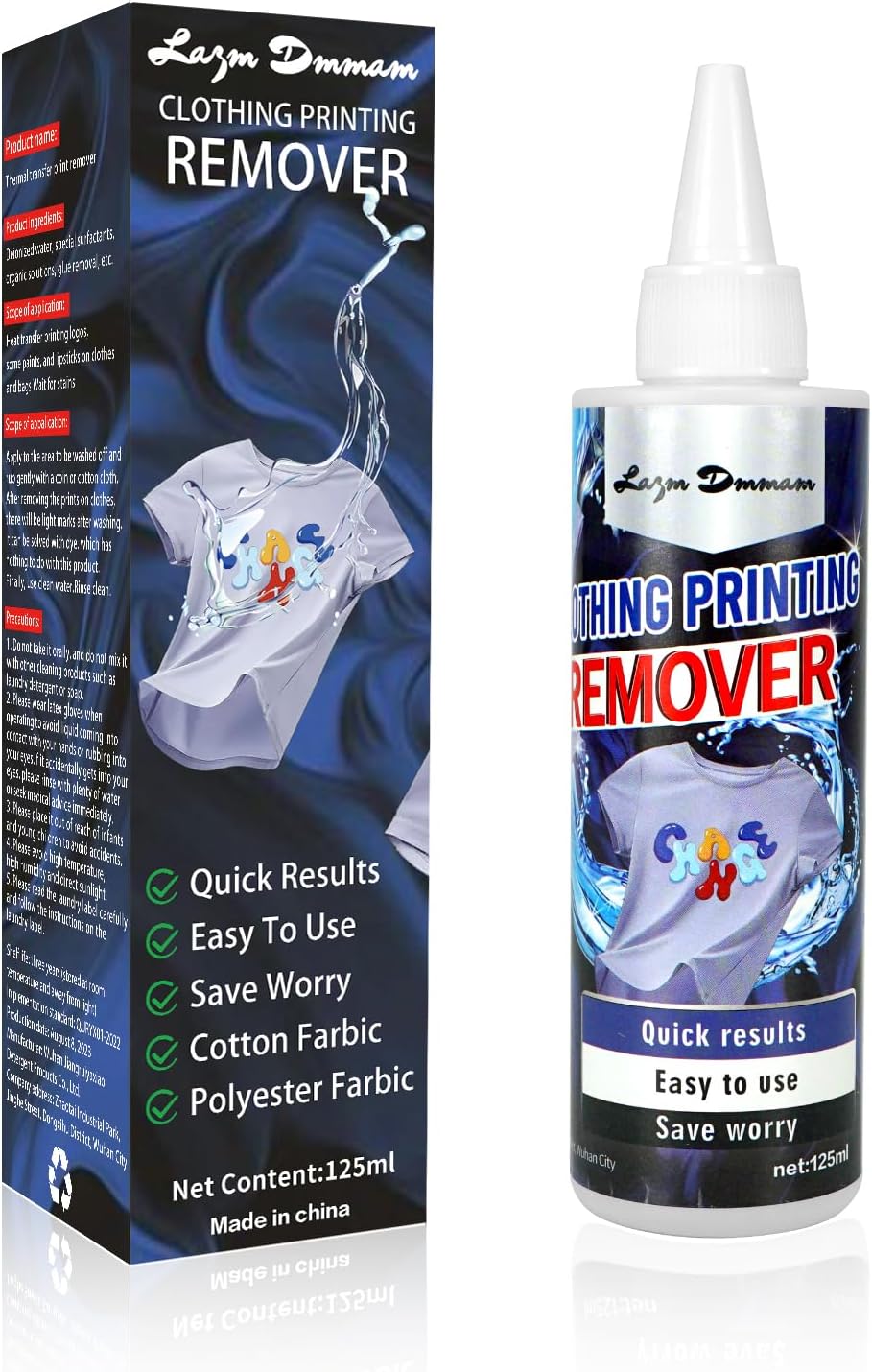 Heat Transfer Vinyl Remover for Fabrics, [2024 Update] Quickly Remover Adhesive Remover, Powerful Residue Remover, Vinyl Letter Remover-125 ML