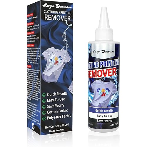 Heat Transfer Vinyl Remover for Fabrics, Rapid Remover Adhesive Remover, Powerful Residue Remover-125 ML
