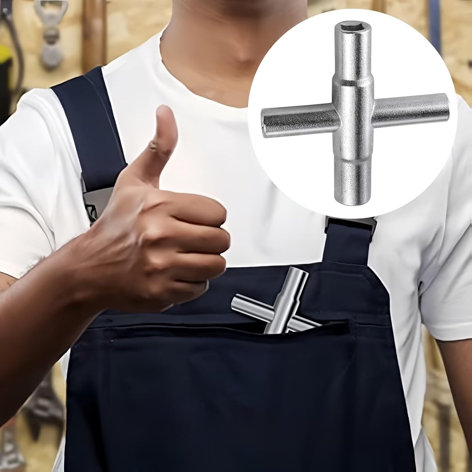 4 Way Sillcock Key, 1/4", 5/16", 9/32", 11/32" - Faucet Wrench, Fire Hydrant Wrench for Water Meter Tool, for Stopcock, Water Spigots, Wall-hydrant, Control Cabinet and Valves, 4 Pack