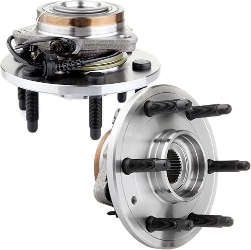 ECCPP 515096 x2 Cojinetes de cubo de rueda delantera izquierda derecha reemplazo para 4X4 4WD 6 Lug W/ABS Cadillac Escalade ESV EXT Chevy Avalanche
