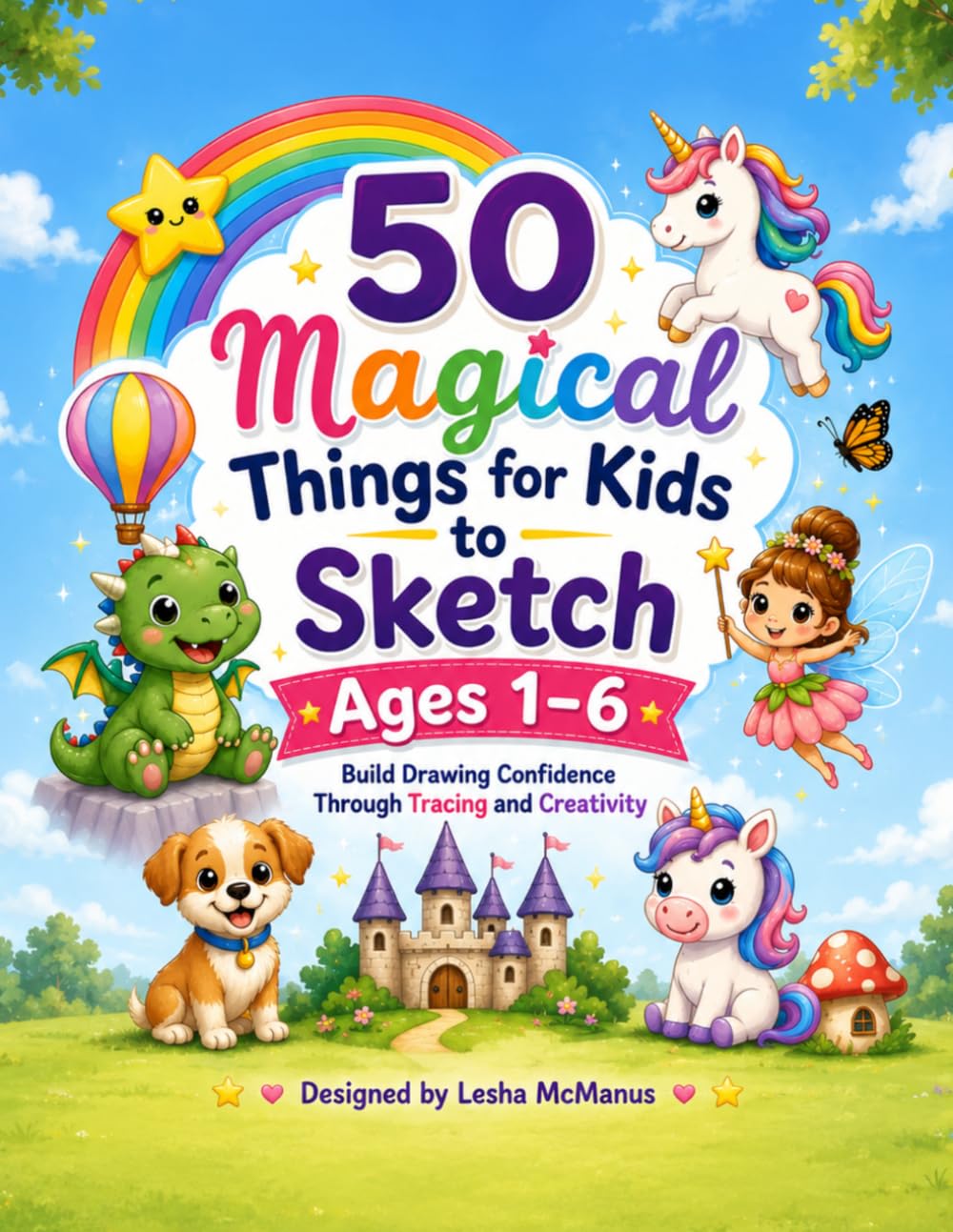 50 Magical Things for Kids to Sketch Ages 1-6: A Fun Tracing and Beginning Drawing Gift for Creative Kids
