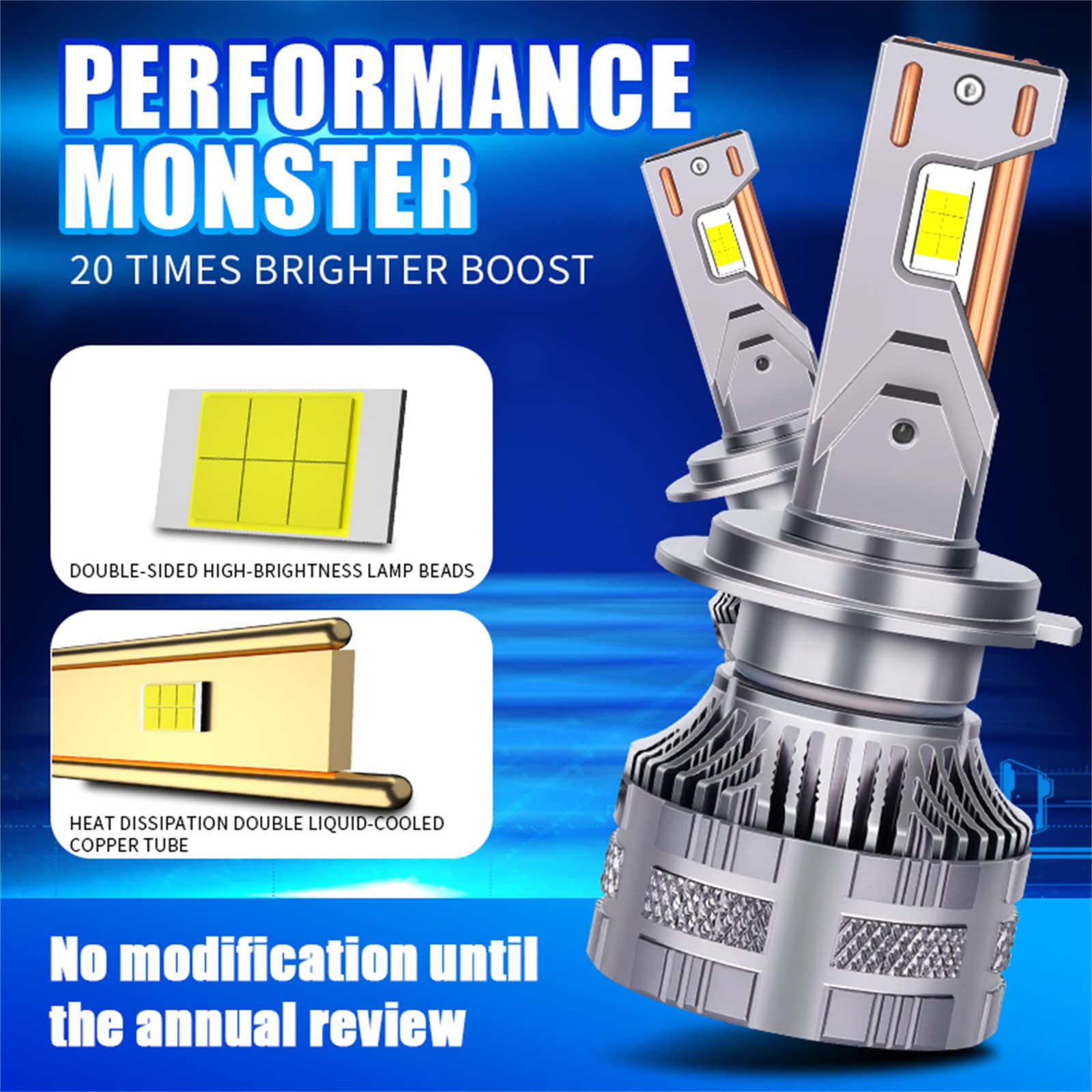 Bombillas LED Para Faros Delanteros, 130 W, 39800 Lúmenes, Kit De Conversión De Faros LED Superbrillantes, 6000 K, Blanco Frío, IP68 A Prueba De Agua, Paquete De 2,H4