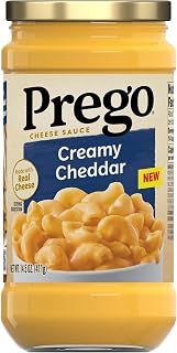 Prego Creamy Cheddar Cheese Sauce, 14.5 oz Jar - Smooth & Rich for Pasta, Nachos, Mac & Cheese