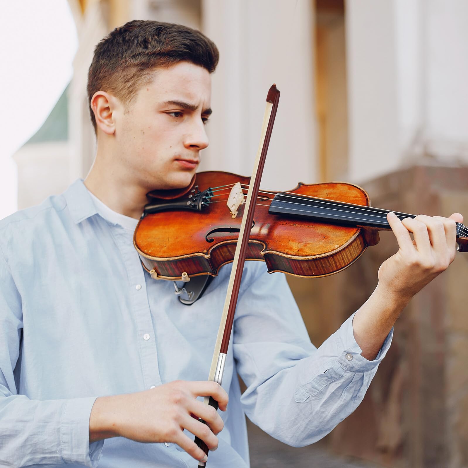 Archetto per Violino in Crine di Cavallo 1/16 1/10, Legno Bilanciato per Esercizi Musicali, Accessorio per Principianti e Studenti, Strumento per Studio e Pratica, Suono Pieno