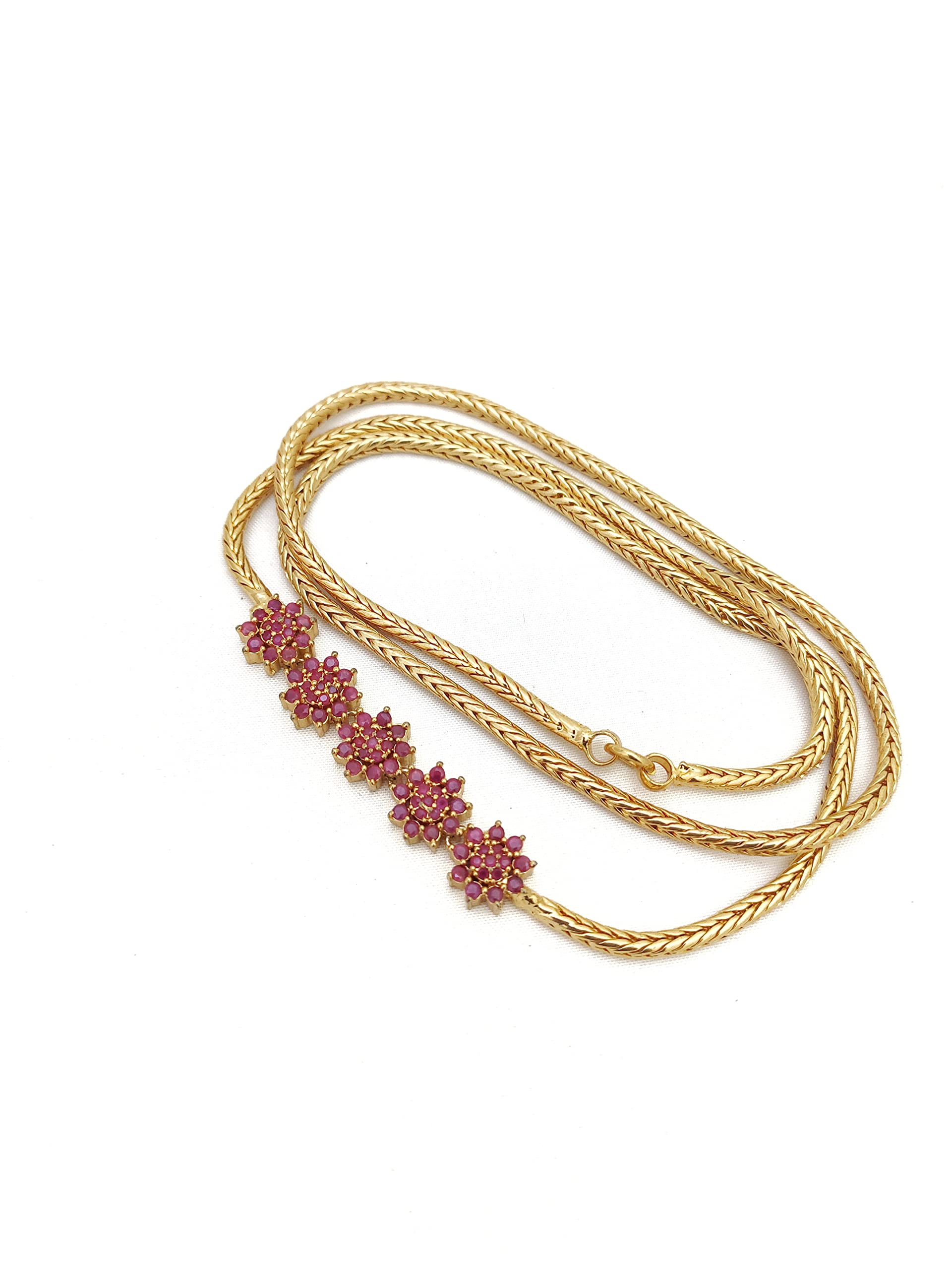 HANAA One 1 Gram Gold Micro Plated Mugappu Chain for Women and Girls 26 Inches (B09SL97ST5) Amazon Price History, Amazon Price Tracker