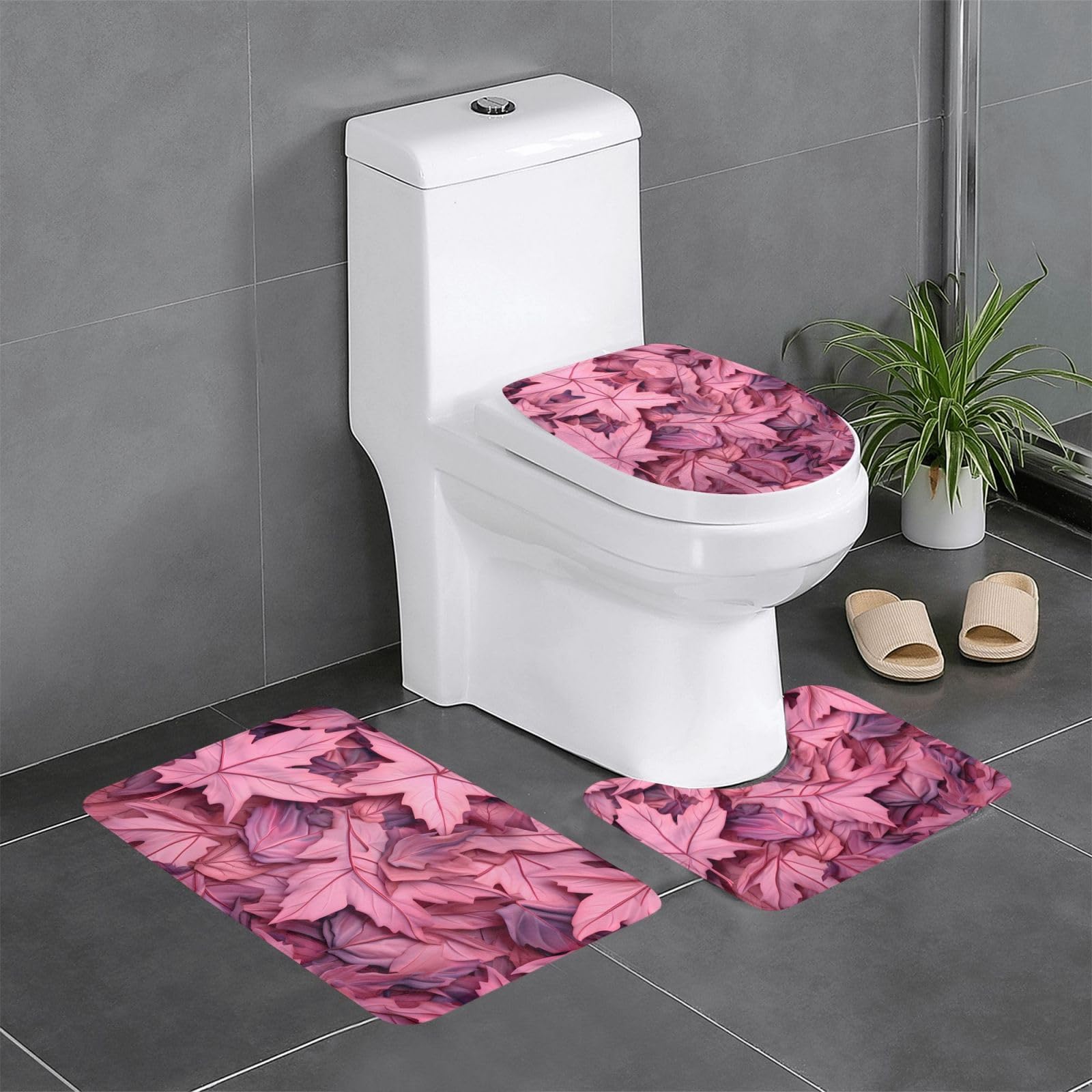 Tapis de salle de bain antidérapants rose camouflage pour créer une ambiance moderne et cocooning