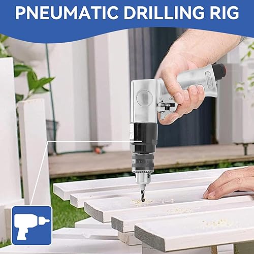 Miniatura 3 de Taladro neumático de alta velocidad de 3/8" 1700rpm Herramienta de taladro de aire de rotación reversible Controles hacia adelante y hacia atrás