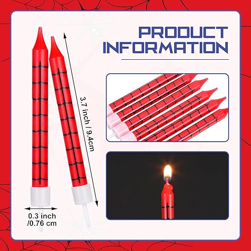 Miniatura 2 de Cindeer 12 velas de cumpleaños con temática de araña, decoración de pastel para decoración de fiesta de araña, cumpleaños, baby shower, fiesta de