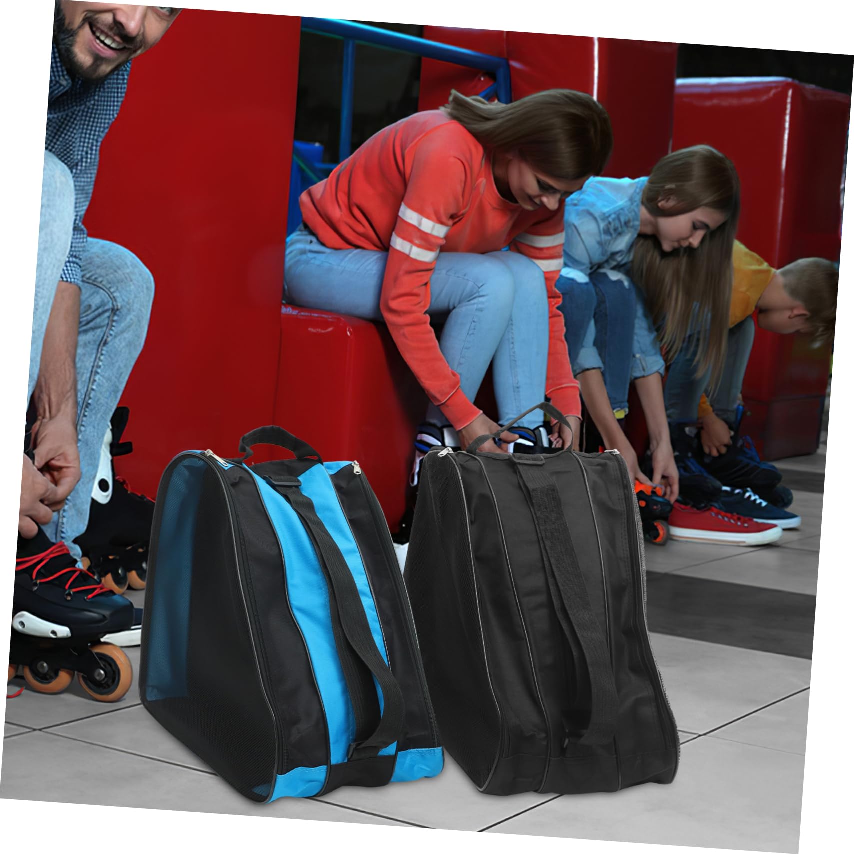 Borsa per Pattini da Ghiaccio e Roller Oxford 2 Cerniera per Trasporto e All'aperto Design Semplice e Resistente