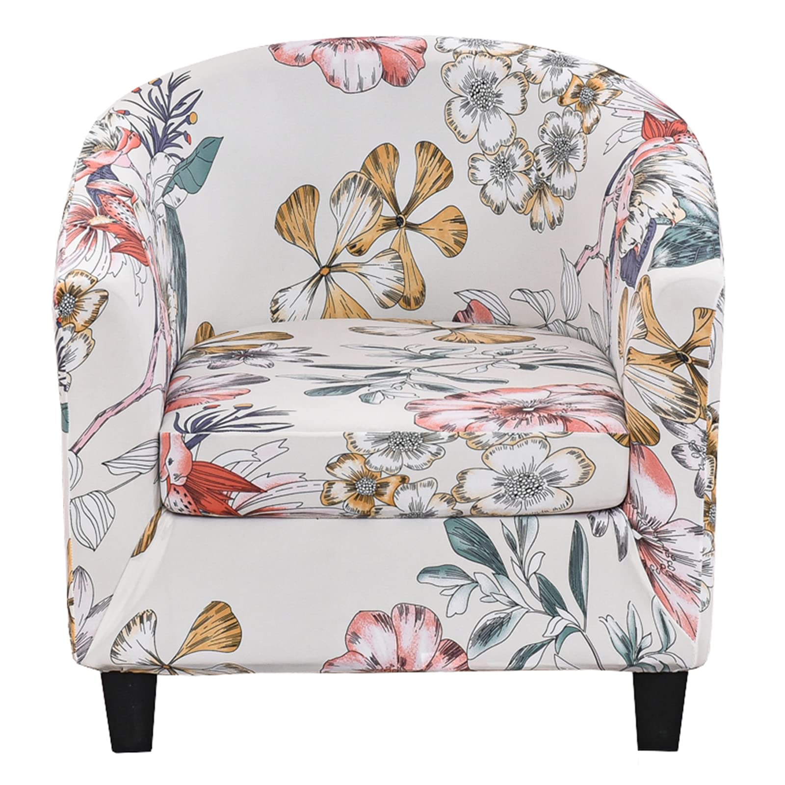 SVFOEBJM Club Chair Slipcover 2 Piece, Printed Tub Chair Cover soft Spandex Stretch club chair cover Armchair Chair Slipcovers With Elastic Bottom Removable Washable -F-2 Piece