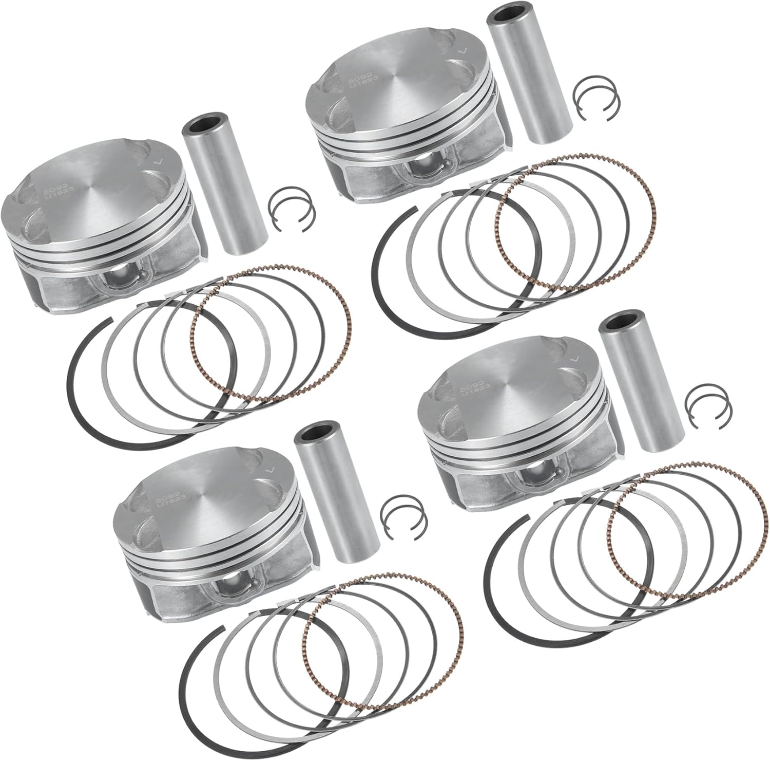 12578324 / Front/Engine Piston and Pin Assembly for Buick LaCrosse 2.4L 2010-2016 for Chevy Captiva 2012-2015 / Piston Rings Kit/Metal / 1 Set/Titanium Tone Replacement