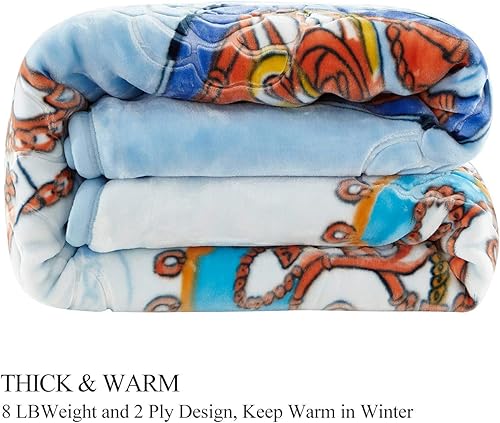 Miniatura 9 de Manta pesada JML, manta con forro polar estilo coreano, manta para cama de felpa suave y cálida, manta para cama de 2 capas con estampado de raschel