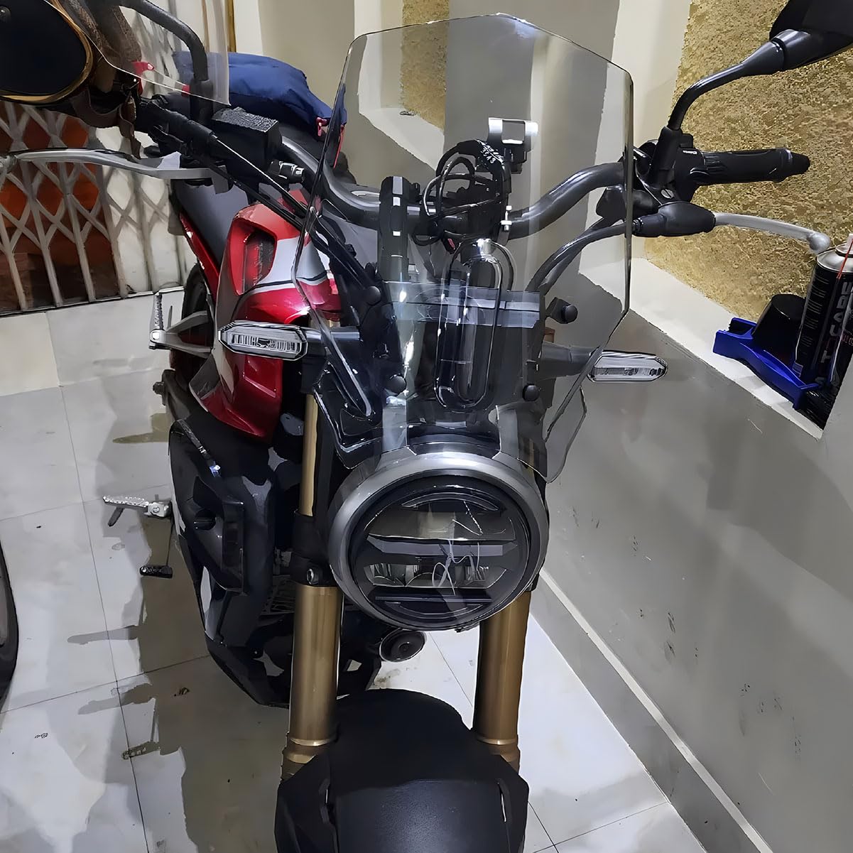 Motocykl Przednia Szyba Touring Owiewka przednia Deflektor wiatru pasuje do Ho-n-da CB125R CB300R CB 125R CB 300R 20 2021 2022 2023 (lekki dym)
