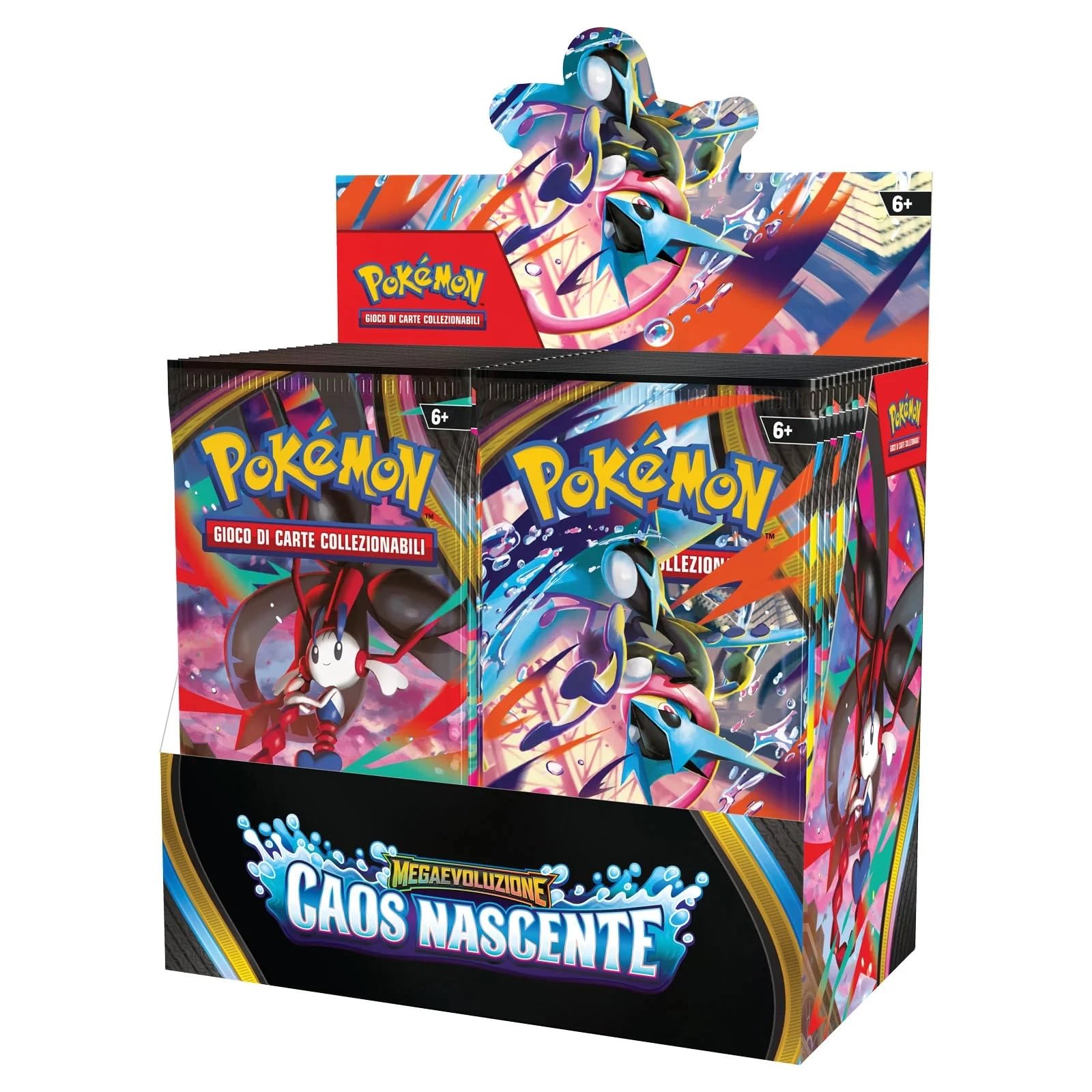 Carte Pokémon Megaevoluzione CAOS NASCENTE del GCC - espositore sigillato con 36 buste da 10 carte - edizione in italiano