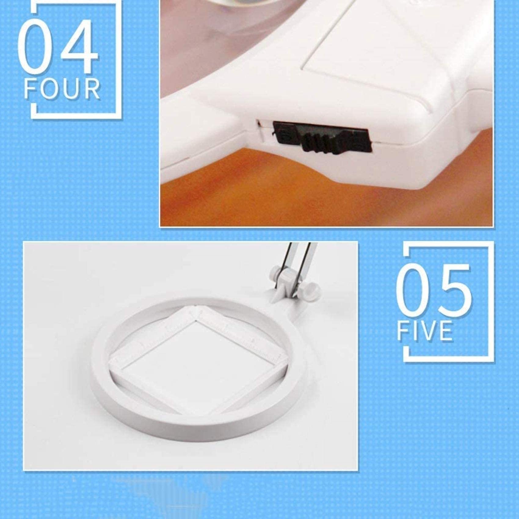 Gafas De Aumento, Lupas, Lupa De Escritorio De Gran Aumento con Luz Led, Reconocimiento De Deformación HD, Móvil para Lectura, Reparación De Manualida