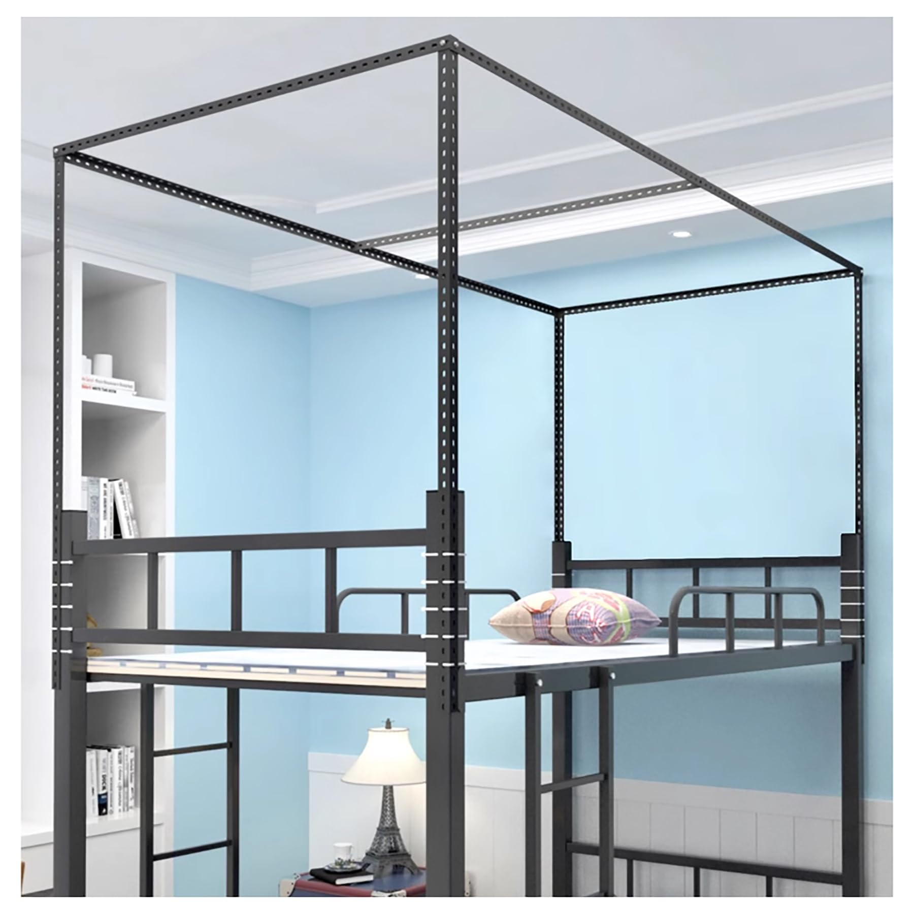 Cadre de lit avec poteaux pour une chambre élégante et saine