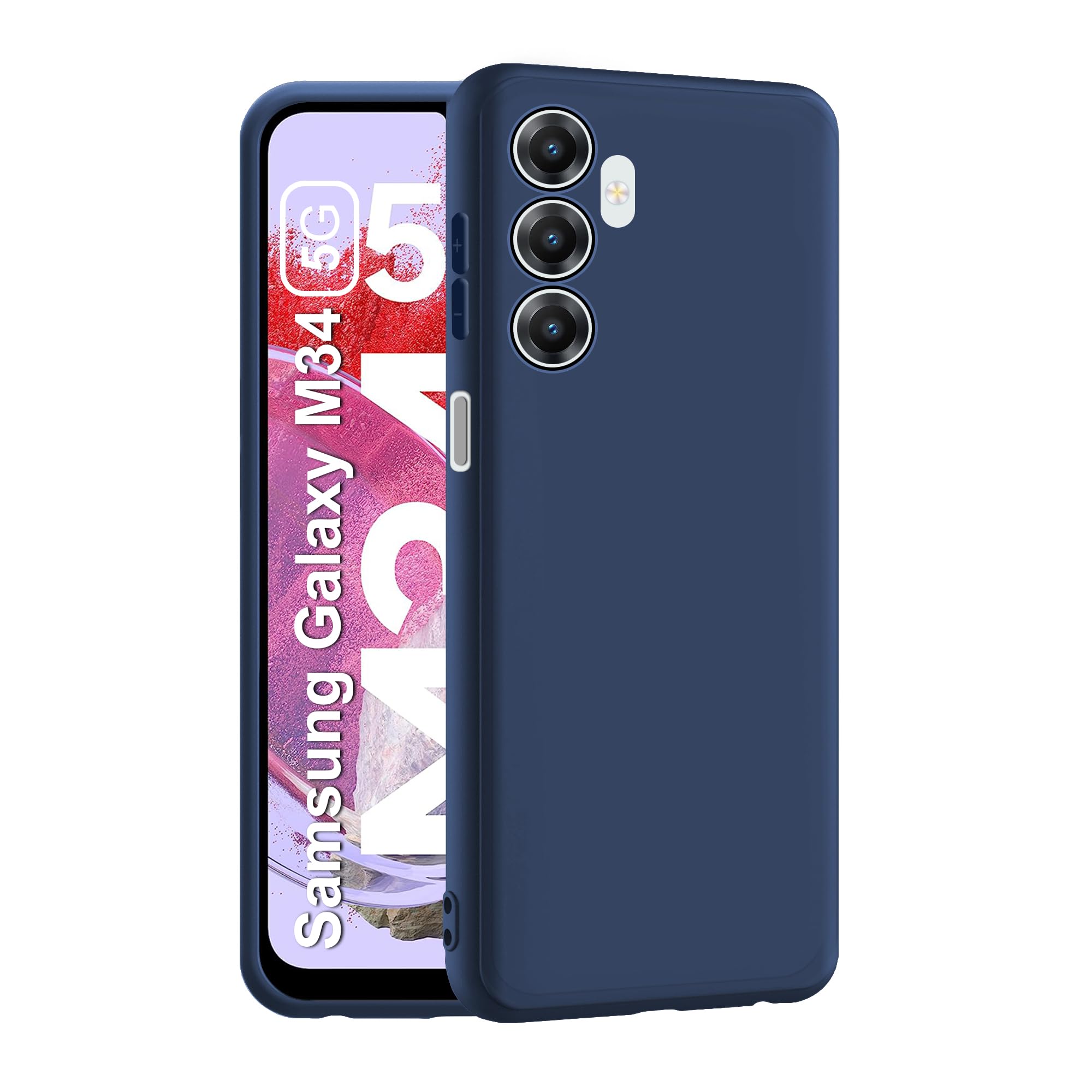 CEDO Samsung Galaxy M34 (5G) Back Cover | Camera Bump Protection & Inner Velvet Fabric Lining | Ultra Slim Matte Soft Rubberised Case Cover (Blue) (B0CBYV3MBL) Amazon Price History, Amazon Price Tracker