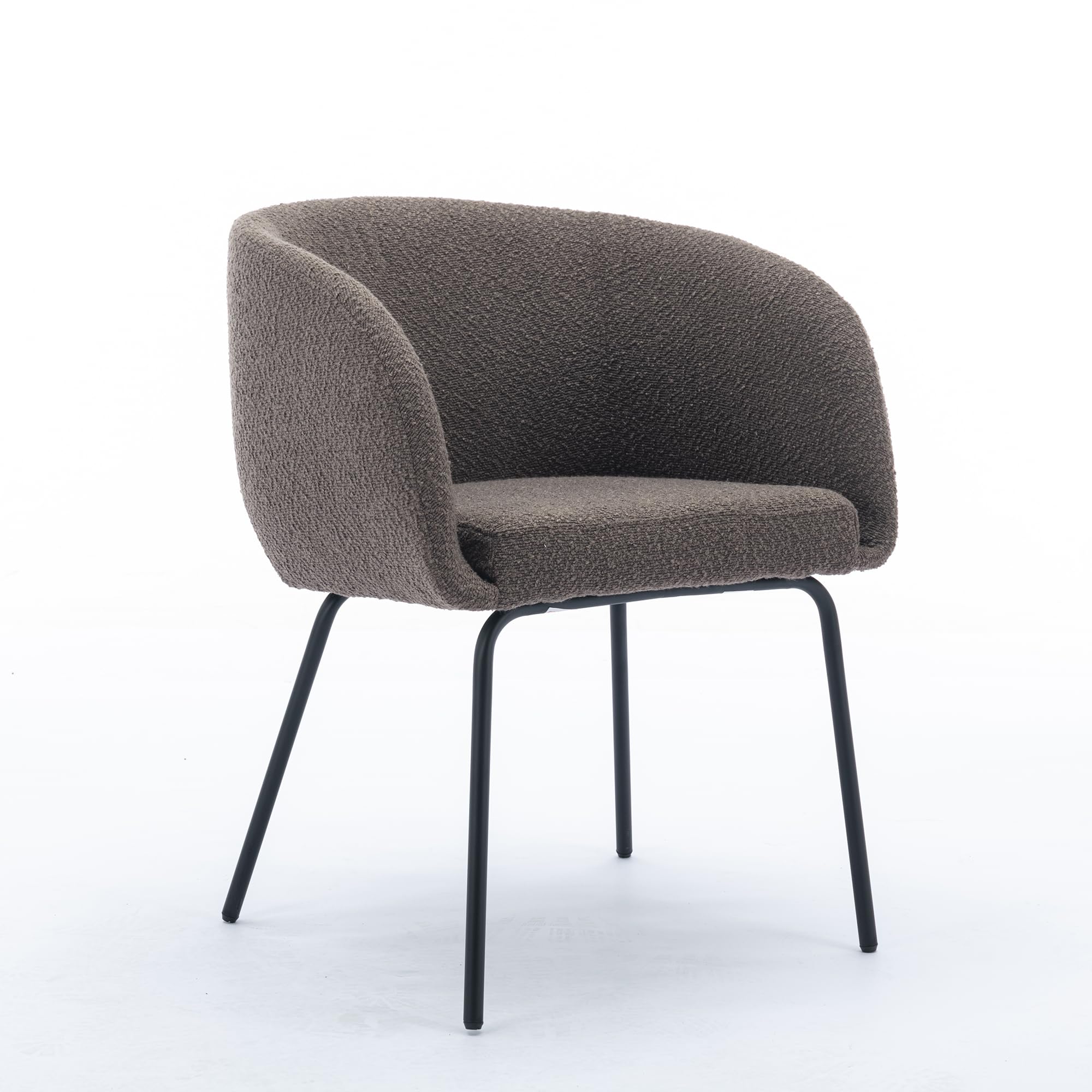 Chaise de salle à manger de luxe en velours avec fonction pivotante et pieds en métal Marron