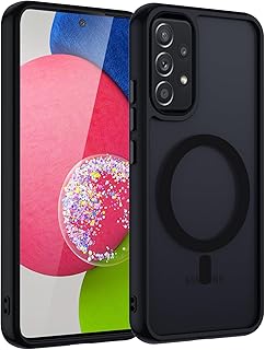 جراب مغناطيسي شفاف لموبايل سامسونج جالاكسي A25S 5G وA52 4G/5G، مطفي من السيليكون والبولي كربونات