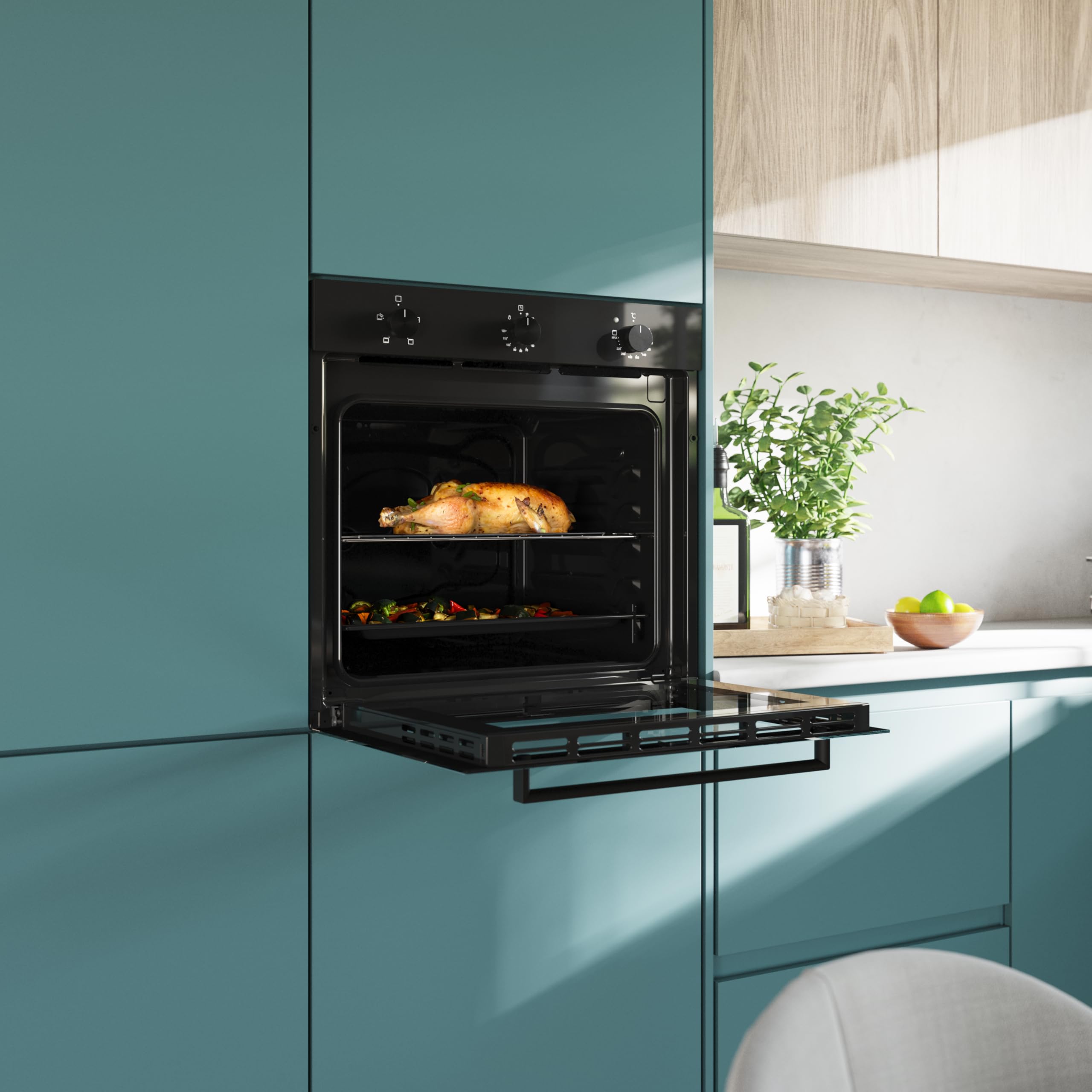Cecotec Bolero Hexa C136000 Einbauofen 2800 W 77 L 4 Funktionen Timer Dampfreinigung Dampfgaren Energieeffizienzklasse A Innenbeleuchtung